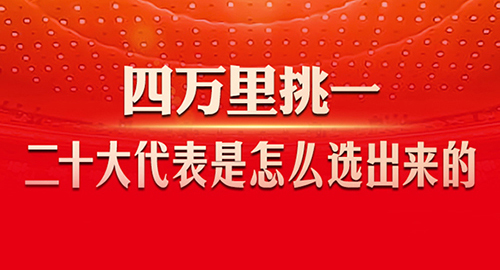  二十大代表是怎麼選出來的                                                                                                            二十大代表選舉堪稱四萬裡挑一，你知道代表們是怎麼選出來的嗎？一起來長知識吧。                                                    